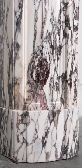 Regency style fireplace decorated with a palmette, in purple breccia marble Regency style fireplace decorated with a palmette, in purple breccia marble-5