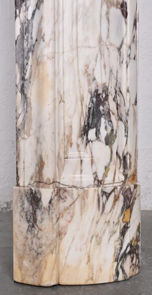 Regency style fireplace decorated with a palmette, in purple breccia marble Regency style fireplace decorated with a palmette, in purple breccia marble-8