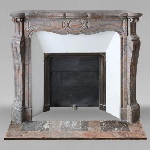 Louis XV style Pompadour model fireplace in Enjugerais marble