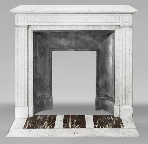 Louis XVI style fireplace with Carrara marble molding-0