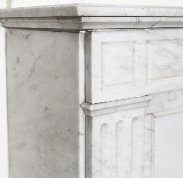 Louis XVI style fireplace with Carrara marble molding-3