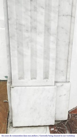 Louis XVI style fireplace with Carrara marble molding-4