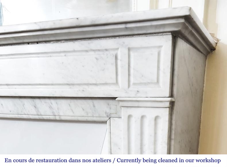 Louis XVI style fireplace with Carrara marble molding-6