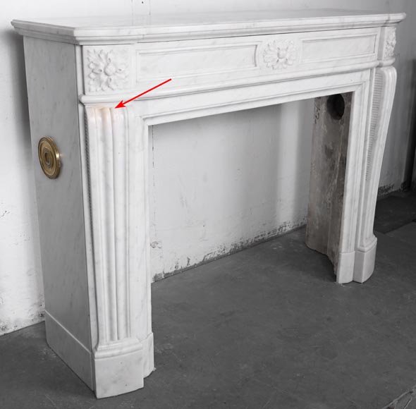  Louis XVI style fireplace in Carrara marble, slightly curved-3