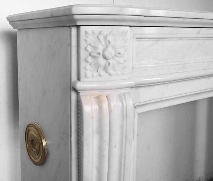  Louis XVI style fireplace in Carrara marble, slightly curved-4