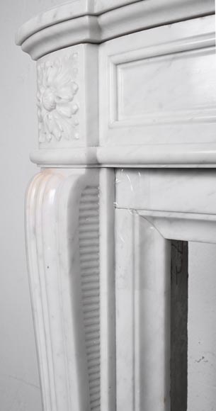  Louis XVI style fireplace in Carrara marble, slightly curved-5
