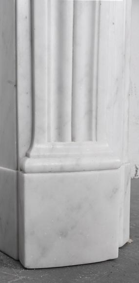  Louis XVI style fireplace in Carrara marble, slightly curved-6