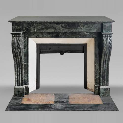 Napoleon III style fireplace in green marble