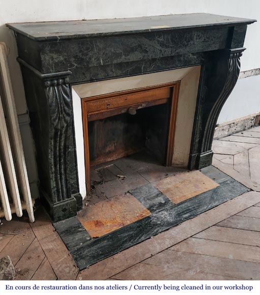 Napoleon III style fireplace in green marble Napoleon III style fireplace in green marble-1