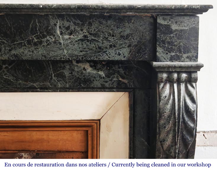 Napoleon III style fireplace in green marble Napoleon III style fireplace in green marble-4