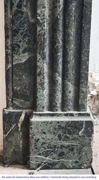 Napoleon III style fireplace in green marble Napoleon III style fireplace in green marble-5
