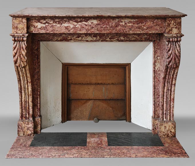 Napoleon III style fireplace in pink Brocatelle marble Napoleon III style fireplace in pink Brocatelle marble-0