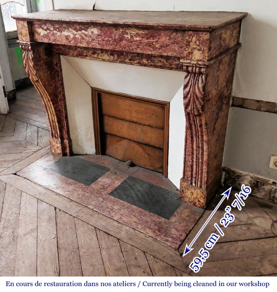 Napoleon III style fireplace in pink Brocatelle marble Napoleon III style fireplace in pink Brocatelle marble-5