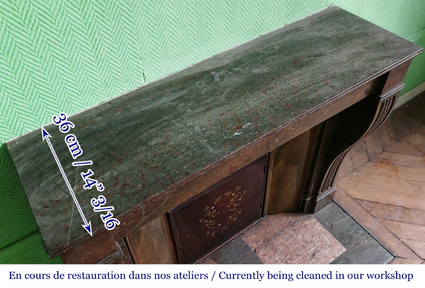 Napoleon III style fireplace in a marble similar to Campan marble, with its brass interior Napoleon III style fireplace in a marble similar to Campan marble, with its brass interior-9