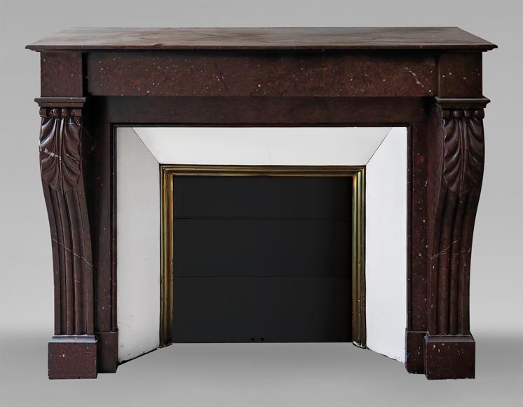 Napoleon III style fireplace in griotte red marble Napoleon III style fireplace in griotte red marble-0