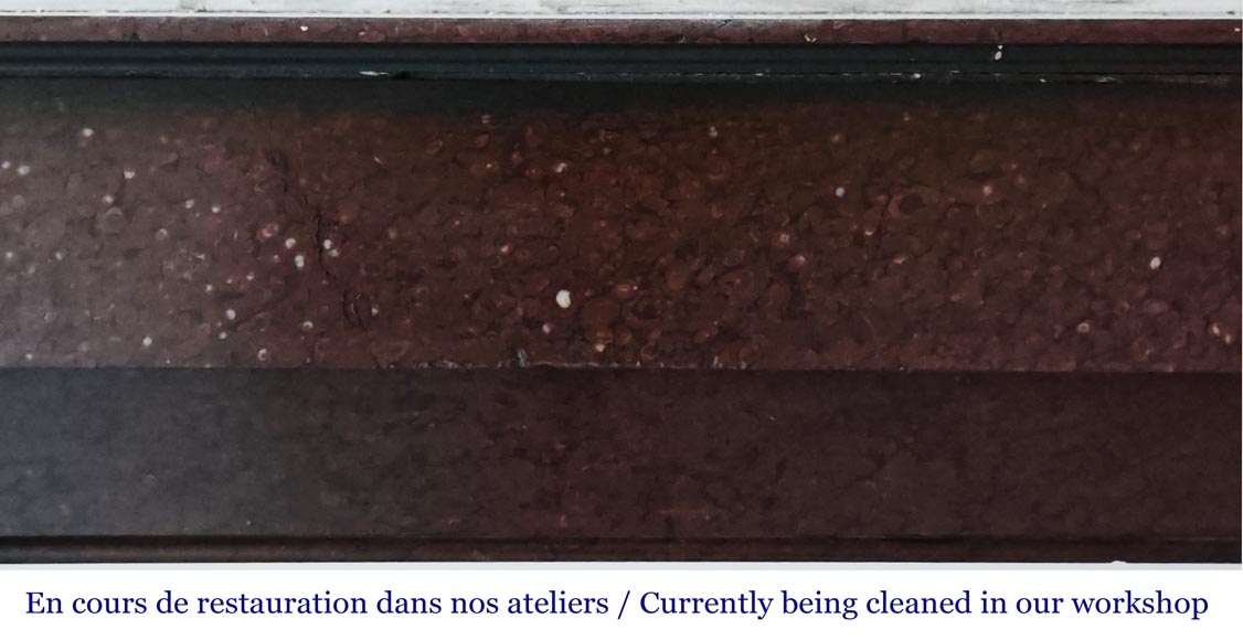 Napoleon III style fireplace in griotte red marble Napoleon III style fireplace in griotte red marble-1