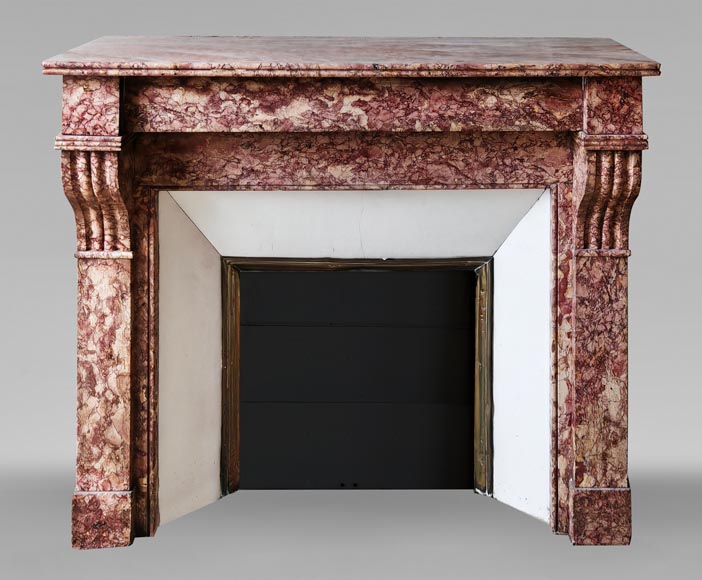 Napoleon III style fireplace, modillion model, in Brocatelle marble Napoleon III style fireplace, modillion model, in Brocatelle marble-0