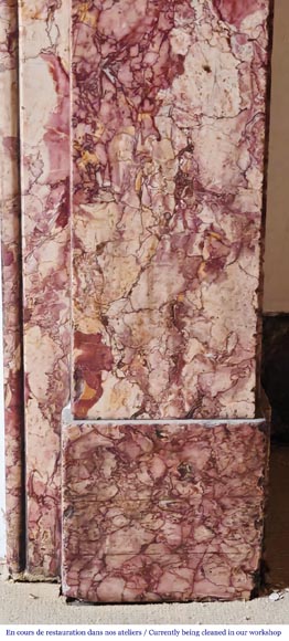 Napoleon III style fireplace, modillion model, in Brocatelle marble Napoleon III style fireplace, modillion model, in Brocatelle marble-7