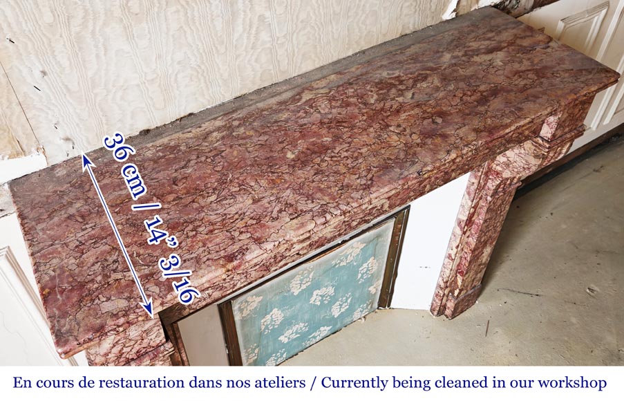 Napoleon III style fireplace, modillion model, in Brocatelle marble Napoleon III style fireplace, modillion model, in Brocatelle marble-8