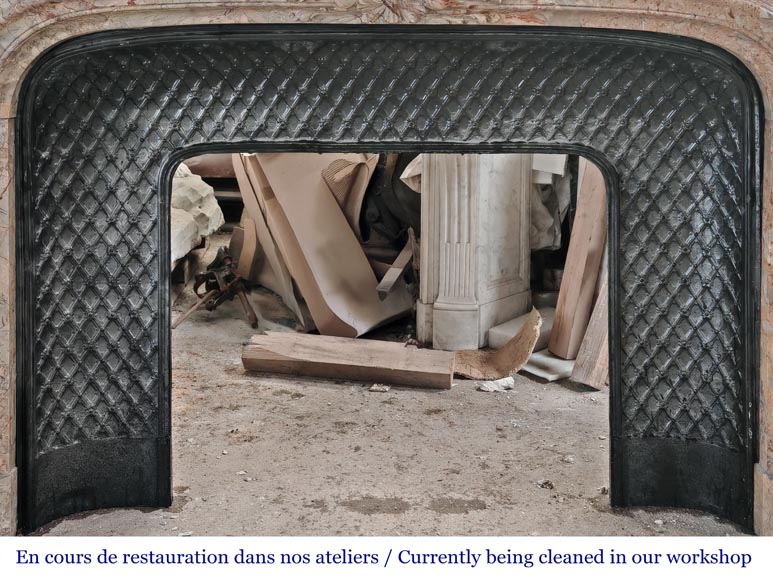 Regency style fireplace, in richly sculpted Sarrancolin marble Regency style fireplace, in richly sculpted Sarrancolin marble-11