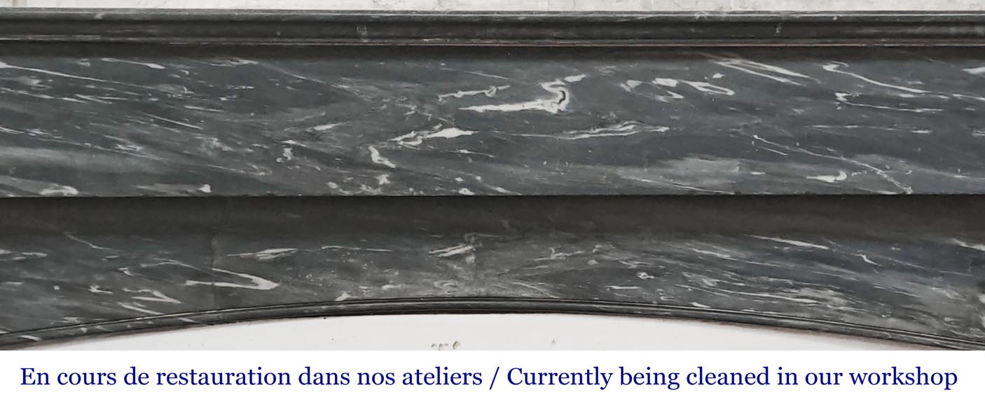 Restoration period fireplace in blue Turquin marble Restoration period fireplace in blue Turquin marble-1