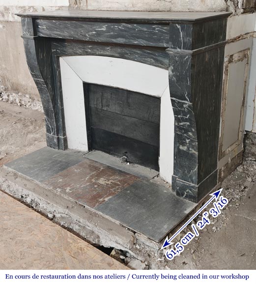 Restoration period fireplace in blue Turquin marble Restoration period fireplace in blue Turquin marble-5