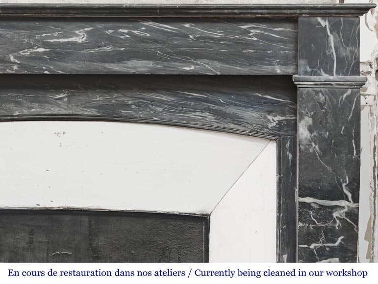Restoration period fireplace in blue Turquin marble Restoration period fireplace in blue Turquin marble-6
