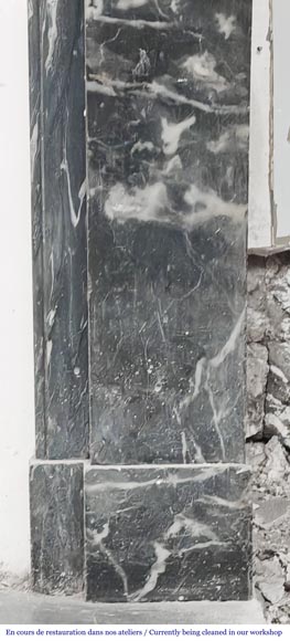 Restoration period fireplace in blue Turquin marble Restoration period fireplace in blue Turquin marble-7