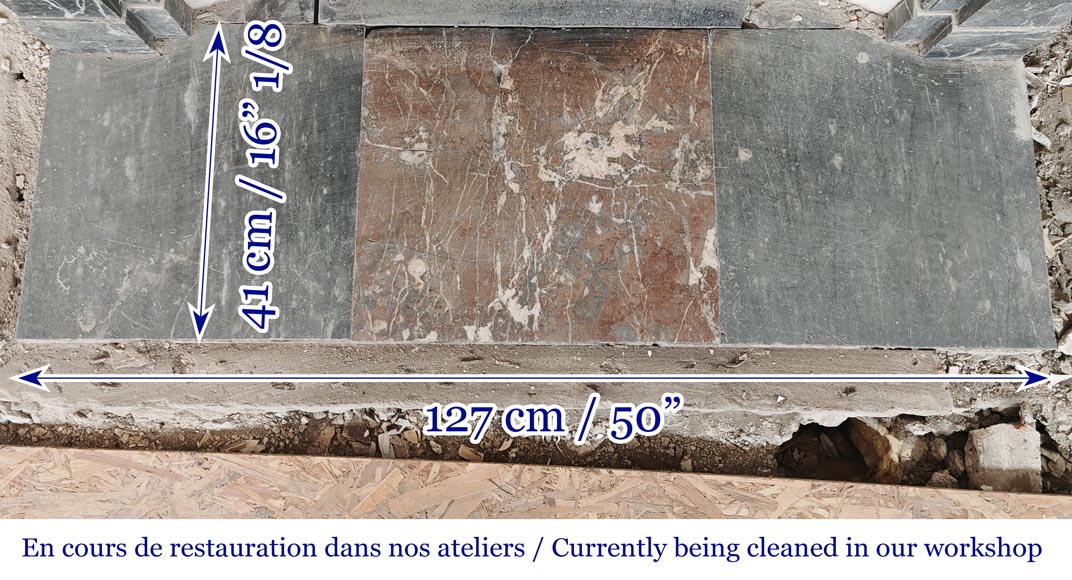 Restoration period fireplace in blue Turquin marble Restoration period fireplace in blue Turquin marble-8