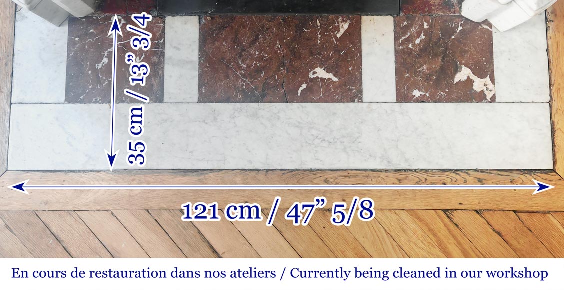 Louis XV style fireplace with shell decoration, in Carrara marble Louis XV style fireplace with shell decoration, in Carrara marble-9