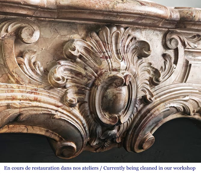 Louis XV style fireplace in highly ornate Sarrancolin marble Louis XV style fireplace in highly ornate Sarrancolin marble-2