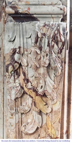 Louis XV style fireplace in highly ornate Sarrancolin marble Louis XV style fireplace in highly ornate Sarrancolin marble-6