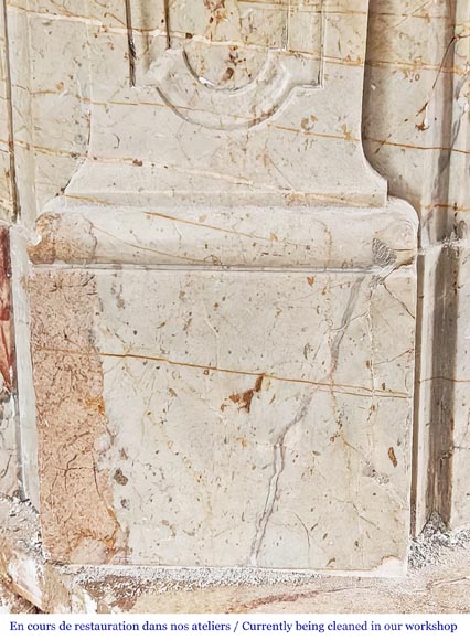 Louis XV style fireplace in highly ornate Sarrancolin marble Louis XV style fireplace in highly ornate Sarrancolin marble-7