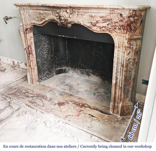 Louis XV style fireplace in highly ornate Sarrancolin marble Louis XV style fireplace in highly ornate Sarrancolin marble-8