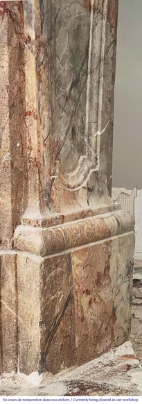 Louis XV style fireplace in highly ornate Sarrancolin marble Louis XV style fireplace in highly ornate Sarrancolin marble-10