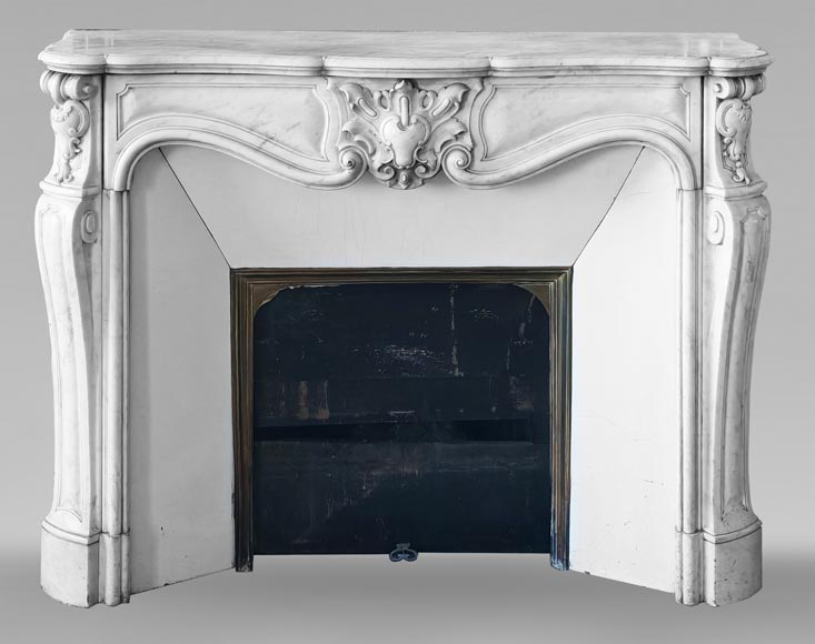 Louis XV style fireplace in Carrara marble Louis XV style fireplace in Carrara marble-0