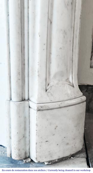 Louis XV style fireplace in Carrara marble Louis XV style fireplace in Carrara marble-8