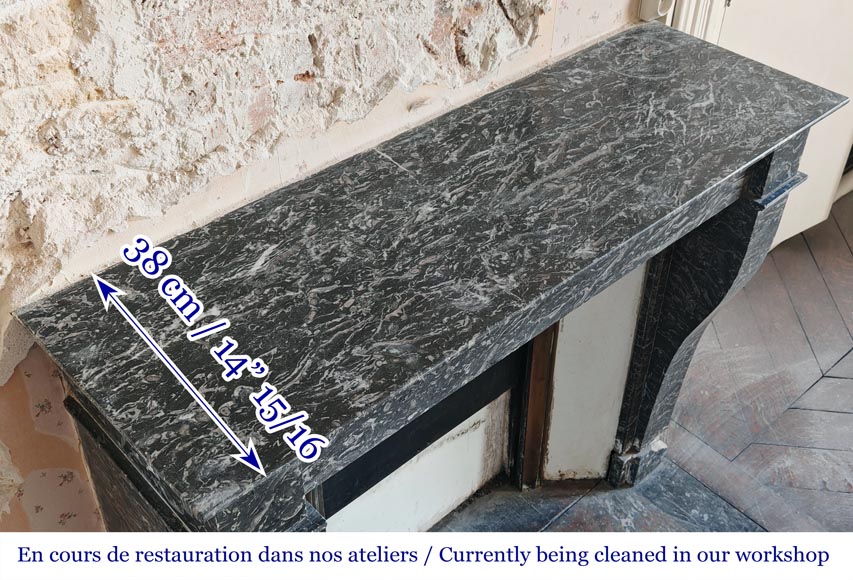 Restoration period fireplace in grey Saint Anne marble-7