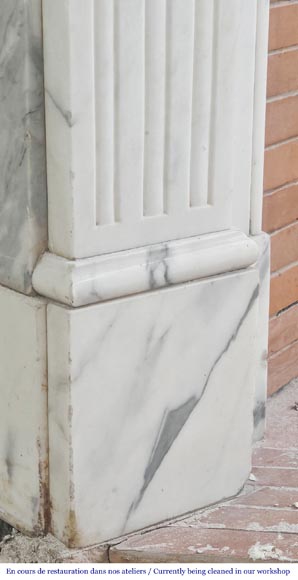 Louis XVI style fireplace with arabesque marble molding Louis XVI style fireplace with arabesque marble molding-4
