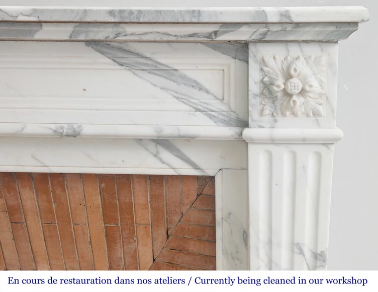 Louis XVI style fireplace with arabesque marble molding Louis XVI style fireplace with arabesque marble molding-6
