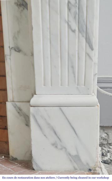 Louis XVI style fireplace with arabesque marble molding Louis XVI style fireplace with arabesque marble molding-7