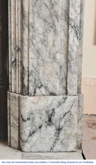Napoleon III style fireplace in veined granite, with bronze decoration Napoleon III style fireplace in veined granite, with bronze decoration-9
