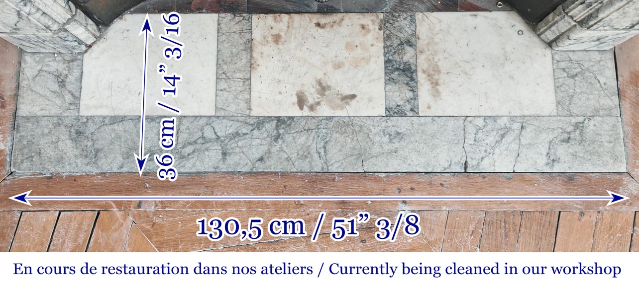 Napoleon III style fireplace in veined granite, with bronze decoration Napoleon III style fireplace in veined granite, with bronze decoration-10