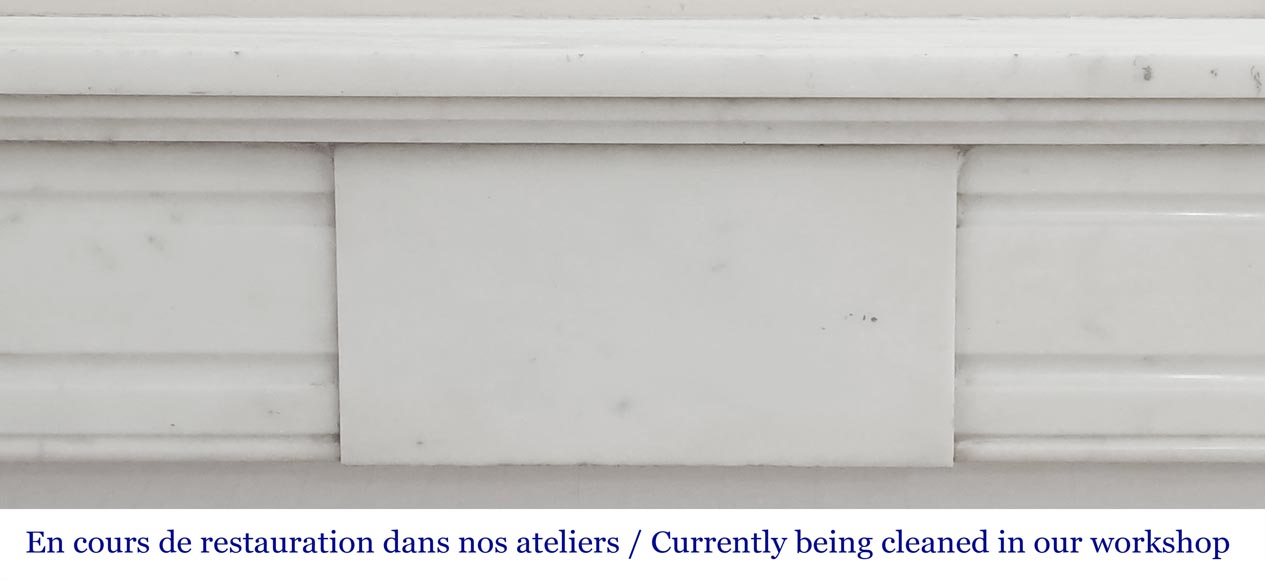 Louis XVI style fireplace with rounded corners in statuary marble Louis XVI style fireplace with rounded corners in statuary marble-1