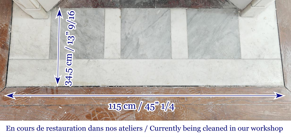 Louis XVI style fireplace with rounded corners in statuary marble Louis XVI style fireplace with rounded corners in statuary marble-8