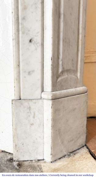 Louis XV style Pompadour model fireplace, in Carrara marble Louis XV style Pompadour model fireplace, in Carrara marble-7
