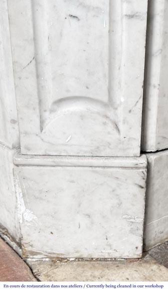 Louis XV style Pompadour model fireplace, in Carrara marble Louis XV style Pompadour model fireplace, in Carrara marble-4