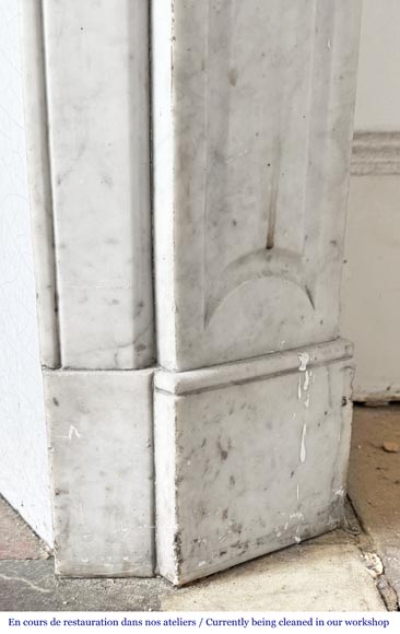 Louis XV style Pompadour model fireplace, in Carrara marble Louis XV style Pompadour model fireplace, in Carrara marble-7