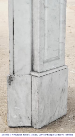 Louis XV style Pompadour model fireplace in Carrara marble-6