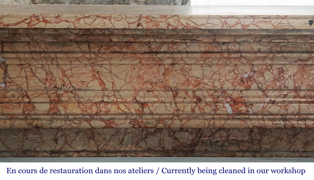 Louis XVI style fireplace in brocatelle marble Louis XVI style fireplace in brocatelle marble-1